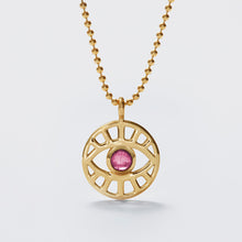 EVIL EYE PENDANT - PINK TOURMALINE