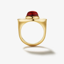 NAVETTE RING - GARNET 14K GOLD