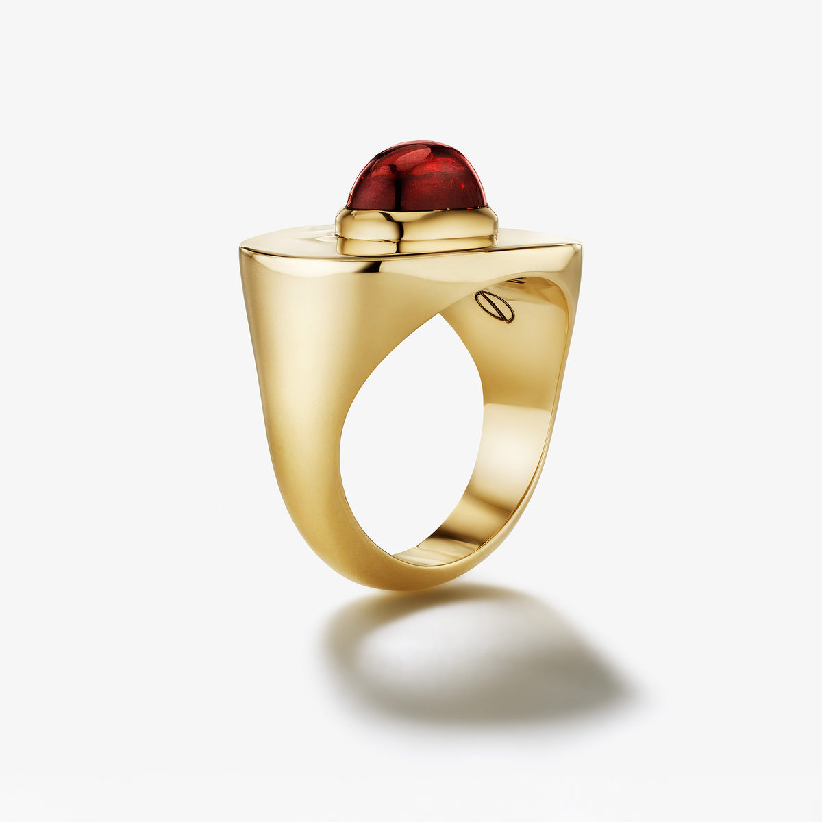 NAVETTE RING - GARNET 14K GOLD