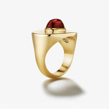 NAVETTE RING - GARNET 14K GOLD